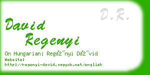 david regenyi business card